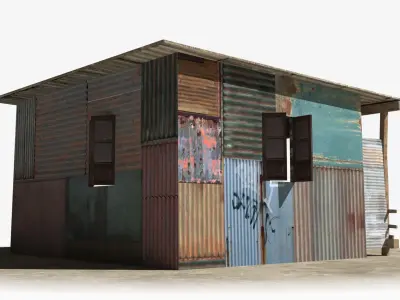 Slum x23 Low-poly 3D model