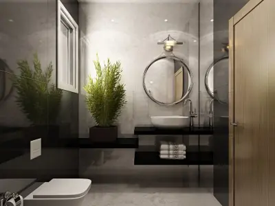 Modern Bathroom Full detailed high poly 3D model