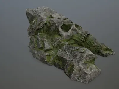 Skull Cave Low-poly 3D model 7