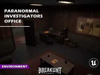 Paranormal Investigators Office Modular - Unreal Engine Low-poly 3D model