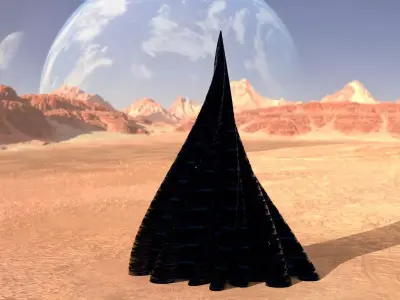 Tube Building Alien Crystal 3D model