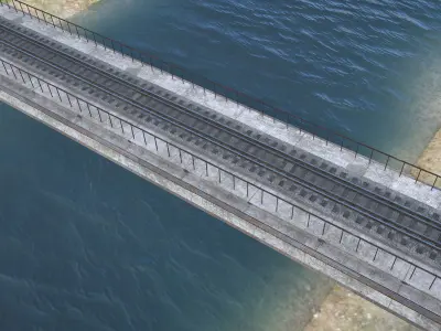 RW Bridge Vologda-II mono Low-poly 3D model