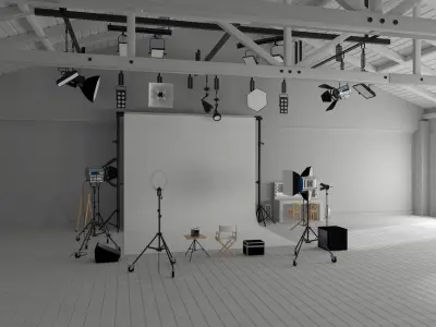 Photography Studio Scene 3 3D model