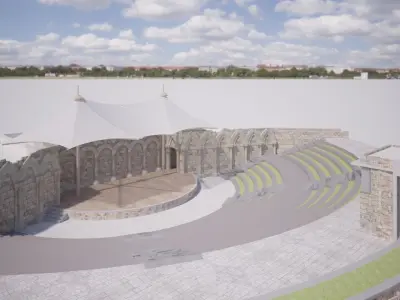 Performance Stage Amphitheatre Live Concert Low-poly 3D model