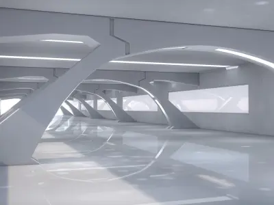 Sci Fi Tunnel 3D model 28