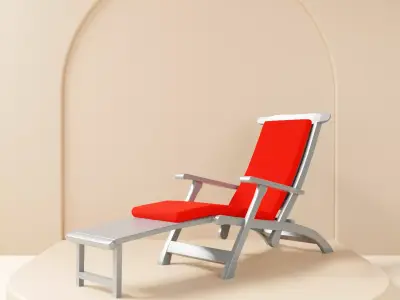 Beach Chair with matress 3d Model 3D model
