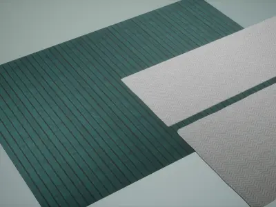 Carpet Low Poly Game Ready striped paper Low-poly 3D model