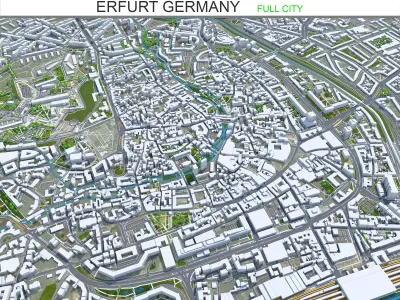 Erfurt Germany Low-poly 3D model