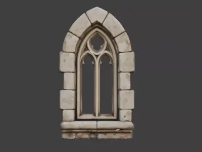 Stone Arch Window Low-poly 3D model