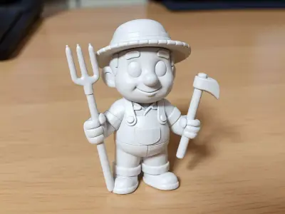 Cartoon Farmer 3D Printable 3D print model
