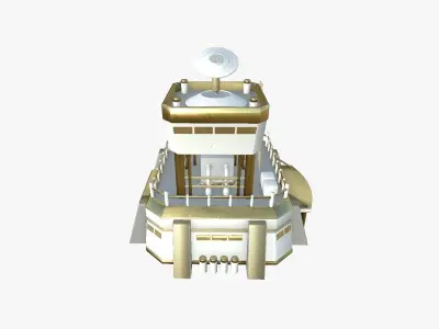 SciFi Facility B11 Gold - Sci Fi Exterior Design Low-poly 3D model