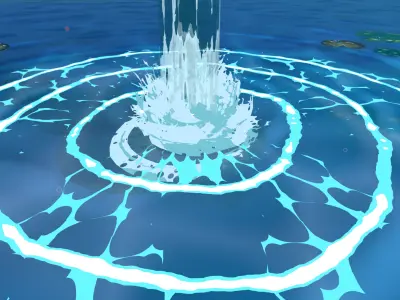 anime style waterfall complete pack of 8 3D model