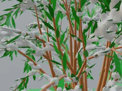 Snow covered tree 3D model
