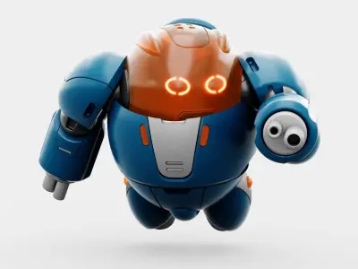 DRONE BOT HEXA RIGGED 3D model