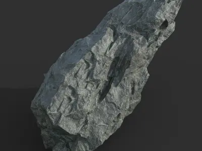 Low poly Black Rock Formation Pack 191228 Low-poly 3D model