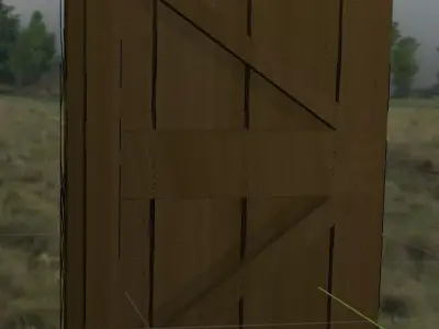 Wooden Door Free low-poly 3D model