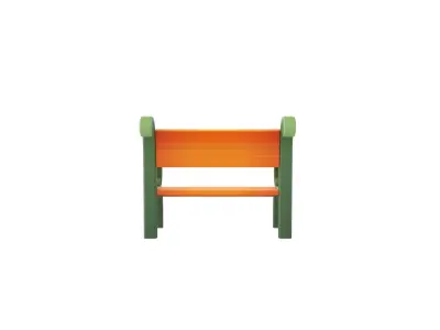 Cartoon Bench 3D model