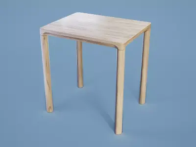 Minimalist Table 001 - Light Wood Low-poly 3D model