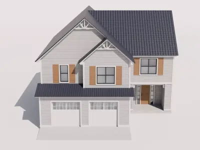 Traditional Style House Low-poly 3D model