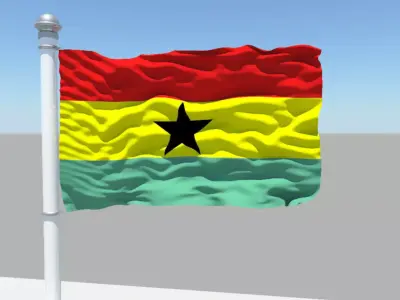 Ghana flag 3D model
