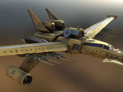 Eagle SpaceShip Low-poly 3D model