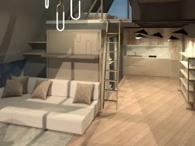 Small cabin house Low-poly 3D model