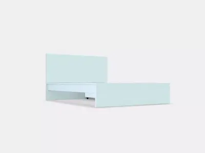 MALM Bed frame high w 2 storage boxes 17 Low-poly 3D model