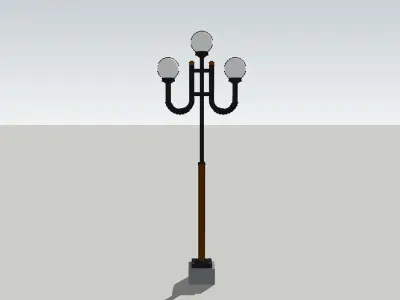 Retro Street Light 3D model