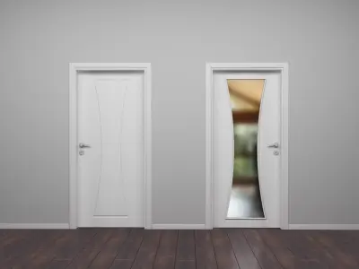 WOOD DOOR COLLECTION - Modern Interior Wooden Door - Real UVW 3D model