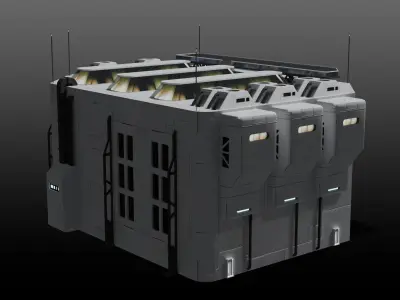 Sci-fi warehouse 3D model