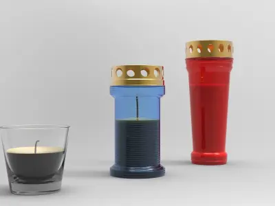 Candle in glass Low-poly 3D model