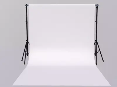Empty Photo Studio White Backdrop Kit 3D model