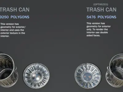 Trash can Low-poly 3D model