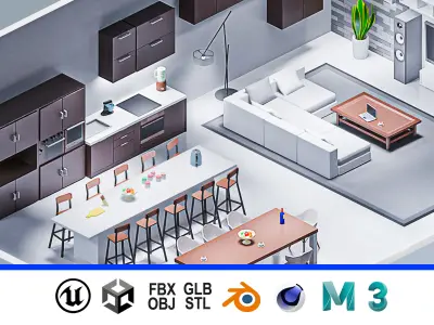 Room 11 Low-poly 3D model