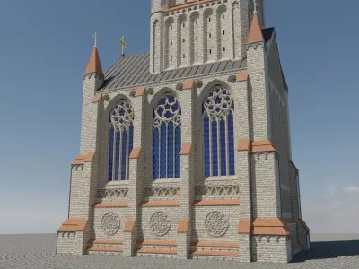English gothic church 3D model