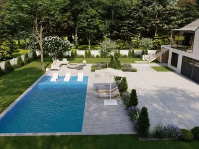 Garden Landscape 3D Model - SketchUp and Lumion Scene 3D model 3D model