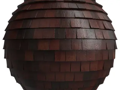 Roof Tile Materials 23- By 3 color Pbr By Sbsar 4k Low-poly 3D model