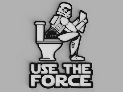 Star Wars USE THE FORCE Bathroom Door Wall Picture Free 3D print model