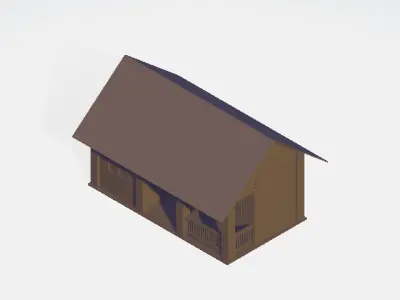 Simple Poly House Low-poly 3D model