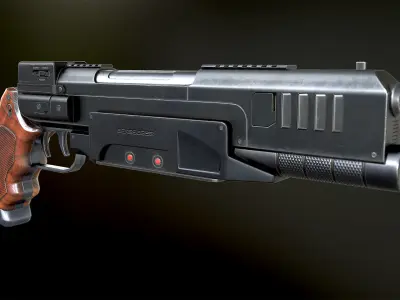 223 Pistol Blaster PBR Low-poly 3D model