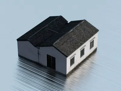 Traditional Chinese residential building  Low-poly 3D model