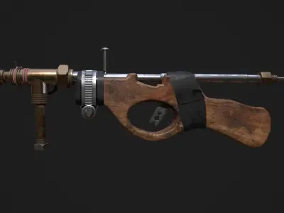 Stylized Garbage Gun for game Low-poly 3D model