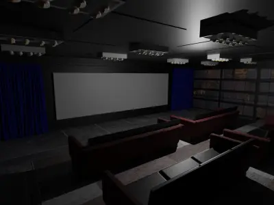 Cinema Room Low-poly 3D model