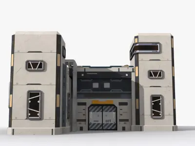 Factory Industrial Sci Fi x18 Low-poly 3D model