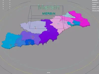 Mersin  Mediterranean Region  Turkey map region geography 3D model