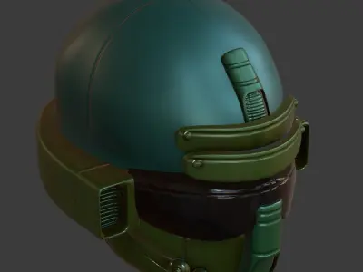 Gas mask helmet 3d model scifi Low-poly  Low-poly 3D model