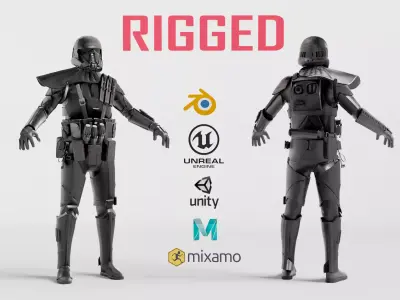 Death Trooper  Inspired from Star Wars Battlefront RIGGED 3D model