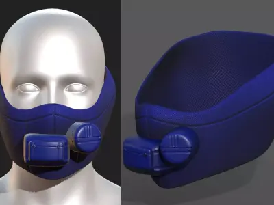 Gas mask respirator scifi futuristic  Low-poly 3D model order