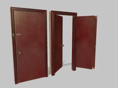 Door red 01 Low-poly 3D model