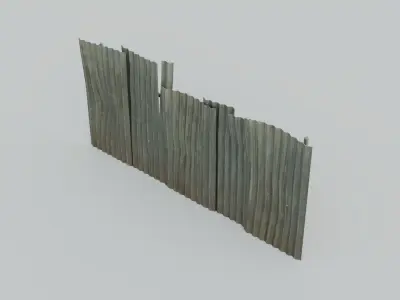 Metal Fence with 4K Textures Low-poly 3D model